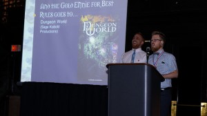 Sage Kobold Productions accepts their 2013 Gold ENnies Award for Best Rules. 