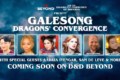 Promo graphic. Mostly white text on a dark blue background resembling stormy skies. Text: D&D Beyond and the Disability Community of Wizards Present Galesong: Dragons’ Convergence. 6 headshots of performers are labelled Makenzie De Armas, Aliza Pearl, Angel Giuffria, Jennifer Kretchmer, Rogan Shannon, & Quincy of Quincy’s Tavern. Under the photos, text reads: With special guests Aabria Iyengar, Sam de Leve & More! Coming soon on D&D Beyond